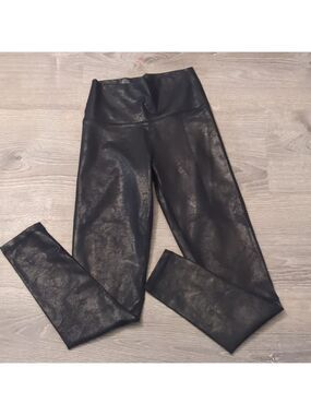 Aerie offline black faux leather leggings size small